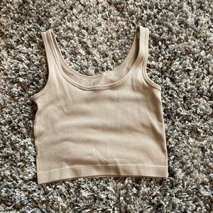 Brown tank top crop top basic